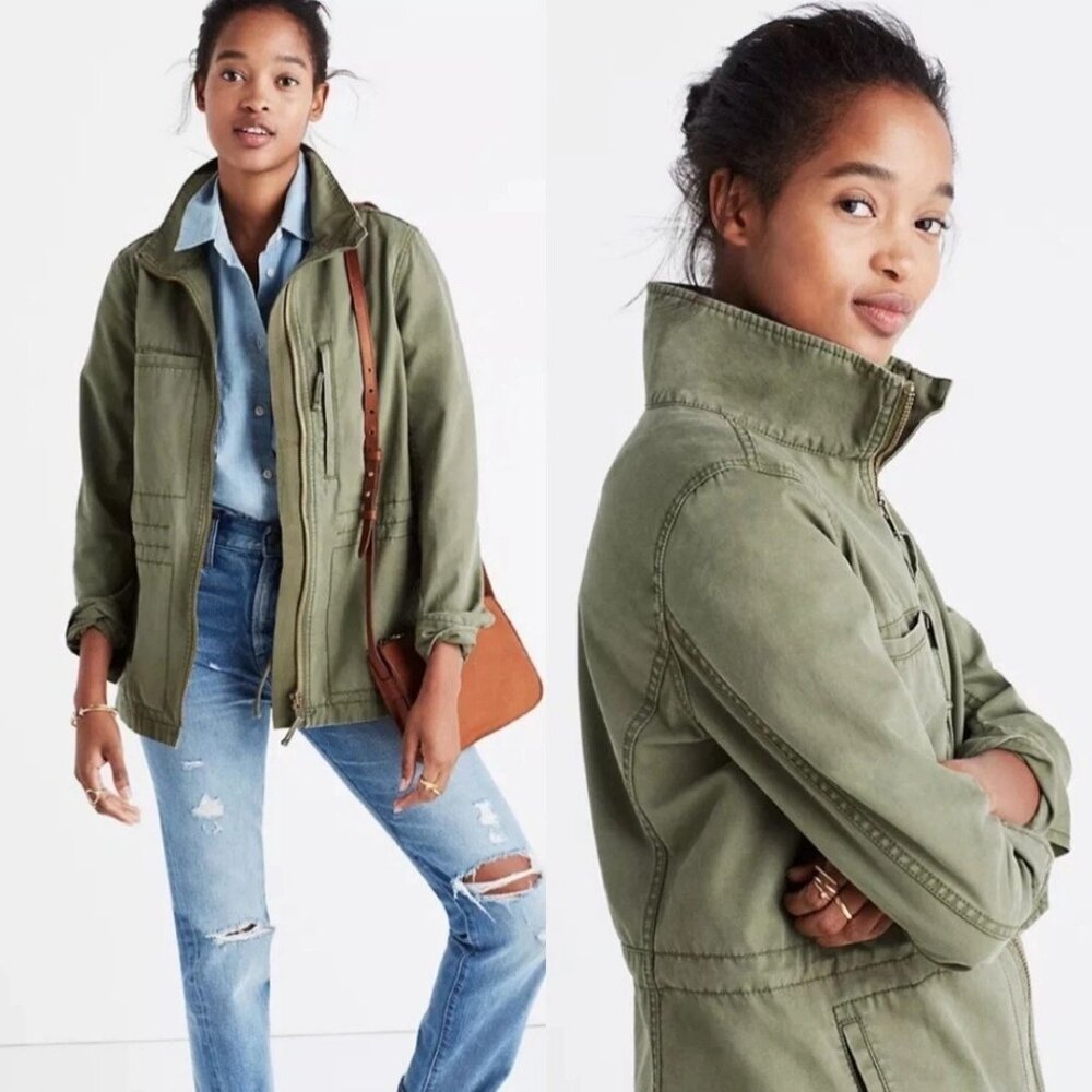 Madewell Fleet faded olive cotton twill field jacket